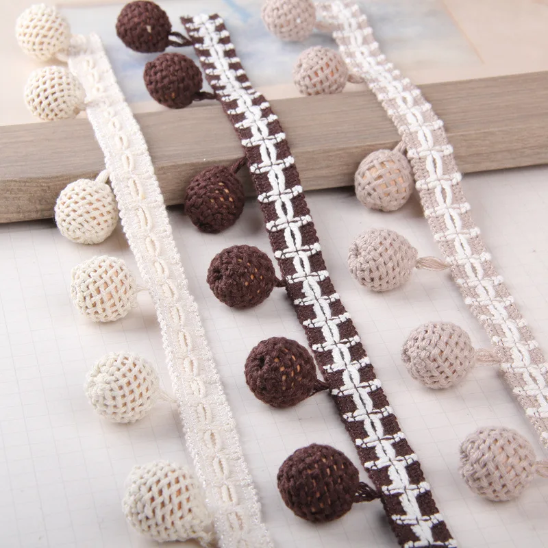 25Yards/lot 4.7 Curtain Sofa Seam Side Edging Lace,Luxury Mesh Wood Bead Decorative Webbing, DIY Garment Sewing Accessories