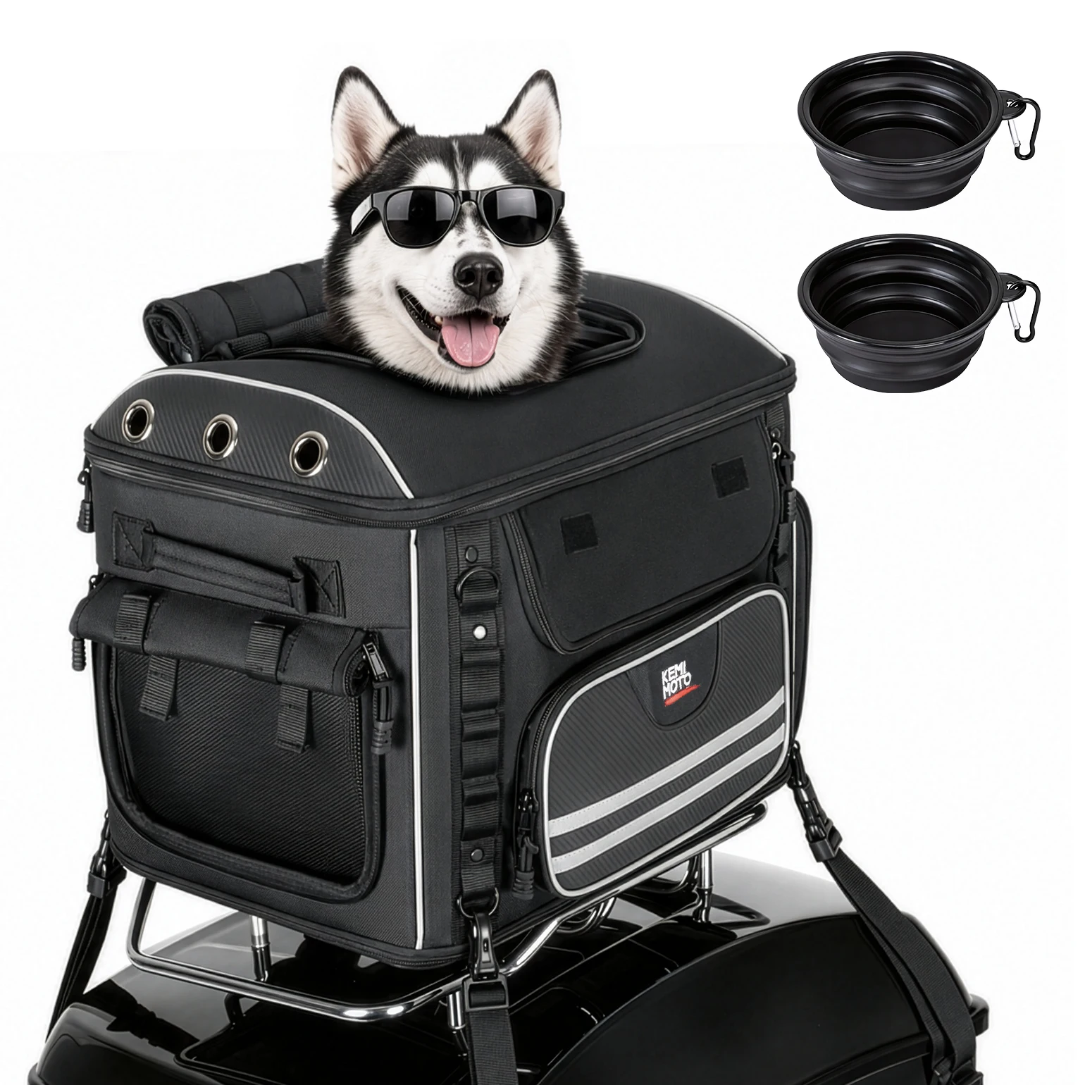 Motorcycle Pet Carrier Bag Dog Cat Bag for Street Glide Road King Electra Glide Passenger Seat Luggage Rack Touring Trike Models