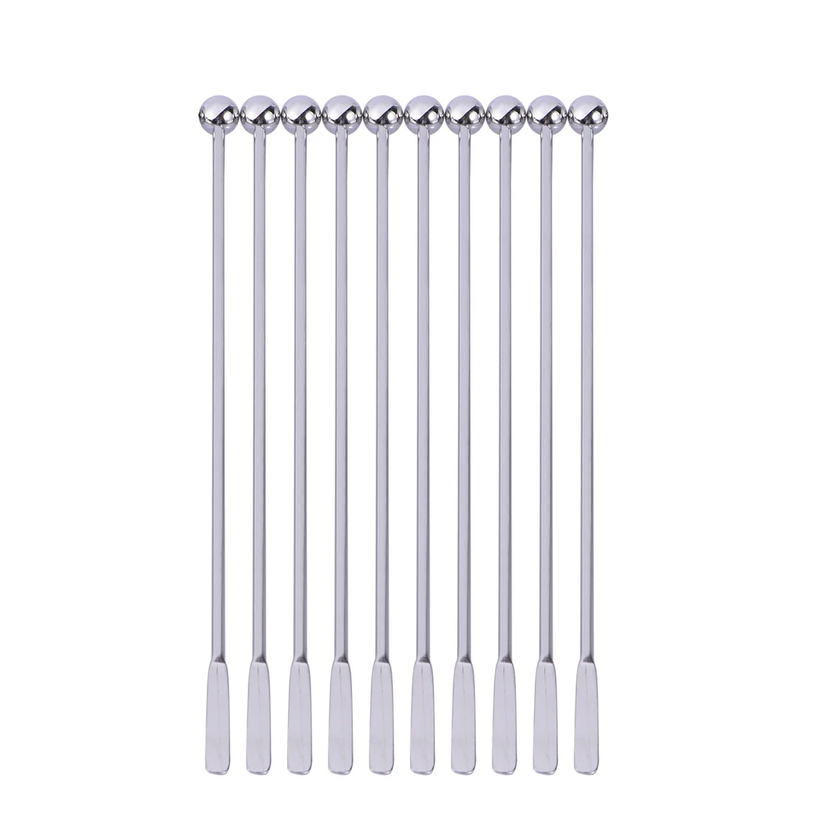 

10 Pcs Coffee Stir Sticks Stainless Steel Stirring Rod Cocktail Swizzle Stirrers Drink Mixer Metal Silver High End