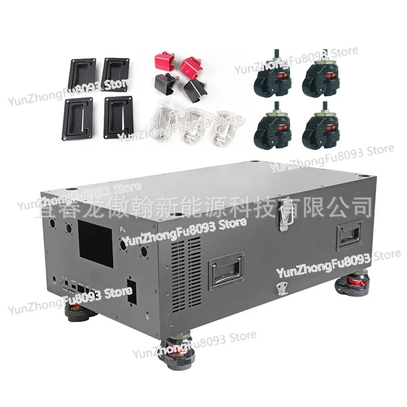 

DIY Horizontal Vertical Energy Storage Chassis with Wheels 48V280/314Ah Lithium Iron Phosphate Battery Case Housing
