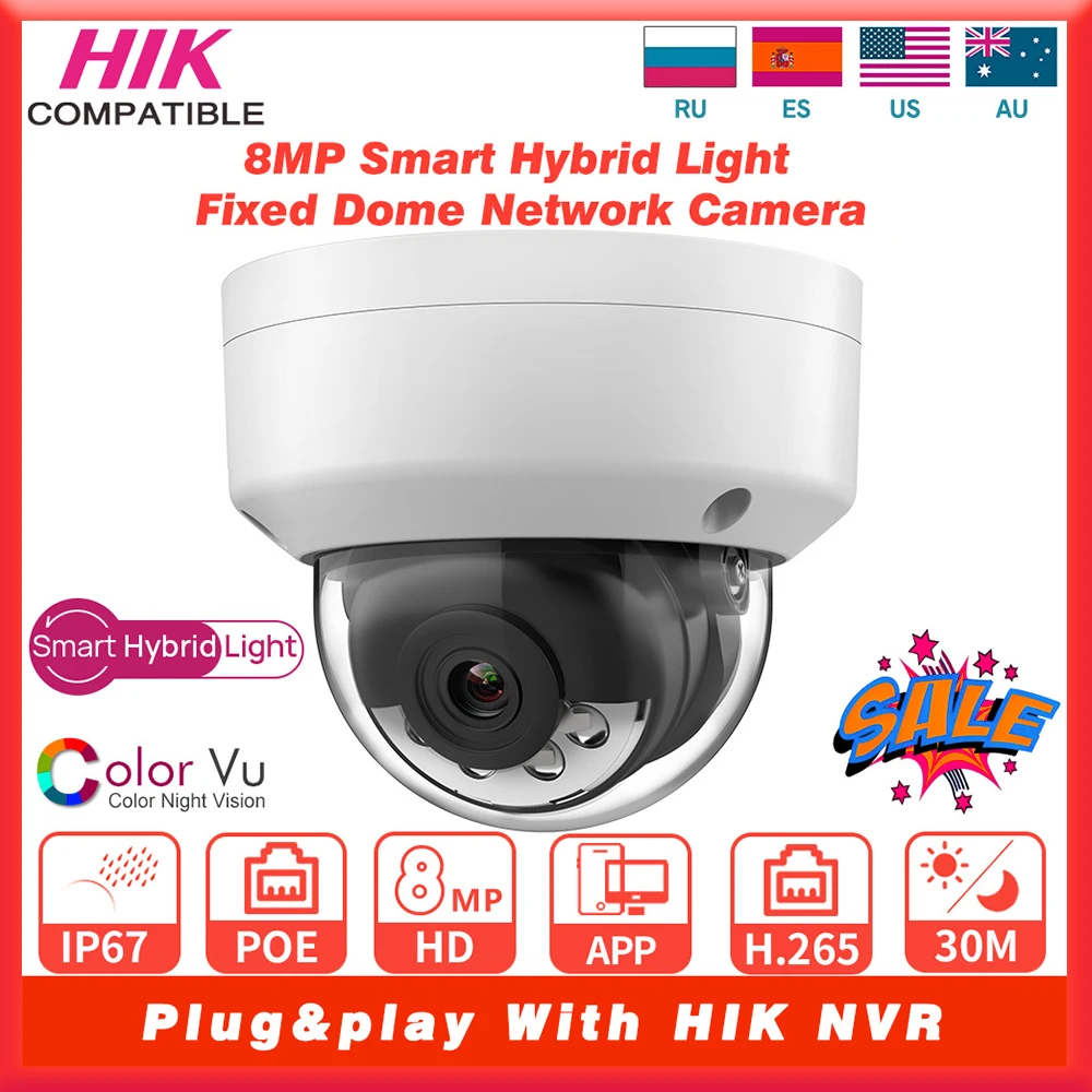 

OEM Hikvision 6/8MP IP Camera Replace DS-2CD1143G2-LIUF Built-in Mic IR30M SD Card slot Surveillance Network Camera