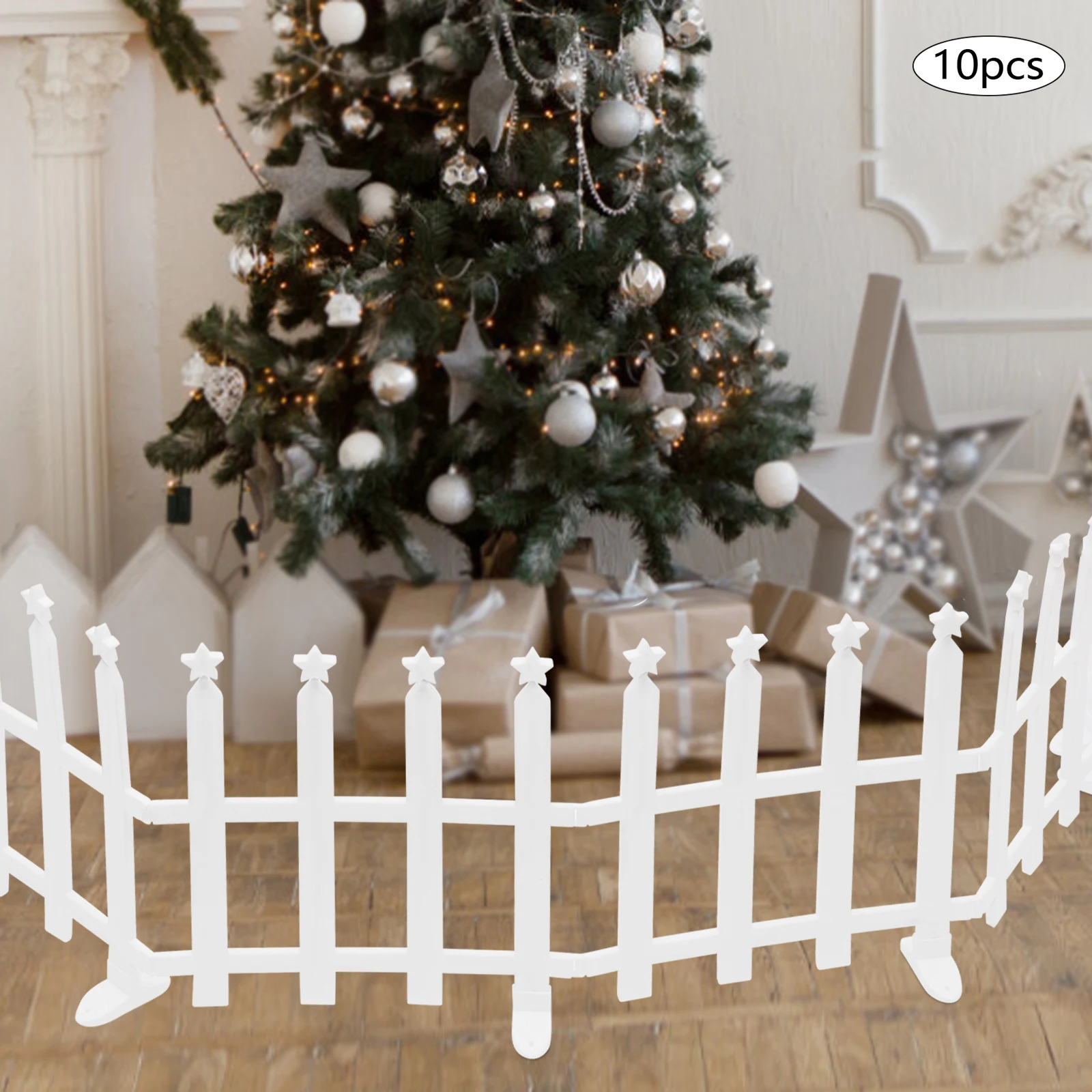 크리스마스 장식 조명 크리스마스 LED 울타리 조명 세트 10개 겨울 새해 장식 마법같은 휴일 분위기 조성