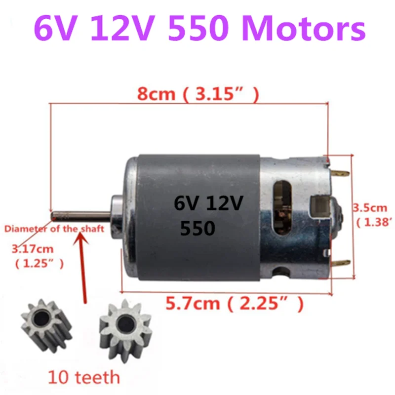 Motore elettrico RS 380 390 550 570 Motor Drive accessorio motore bambini RC auto bambini giro su giocattoli parti di ricambio