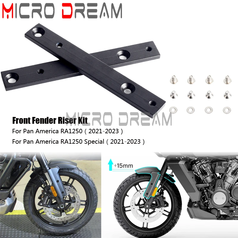 

RA1250 Accessories Front Fender Lift Kit Mudguard Riser Bracket For Harley Pan America 1250 Special Pan America RA1250S 2021-Up