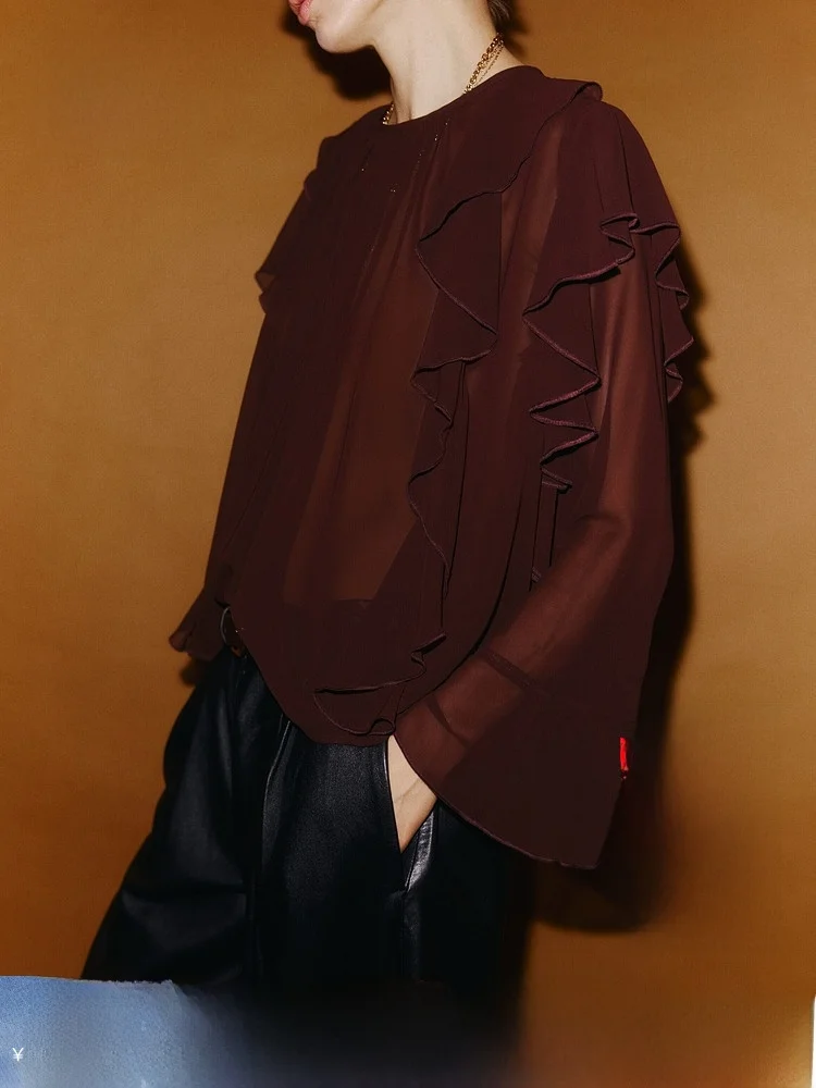 

Новое весеннее поступление, женская прозрачная кружевная отделка, повседневная свободная посадка, длинная све, круглая, на пуговицах, H & M 33354