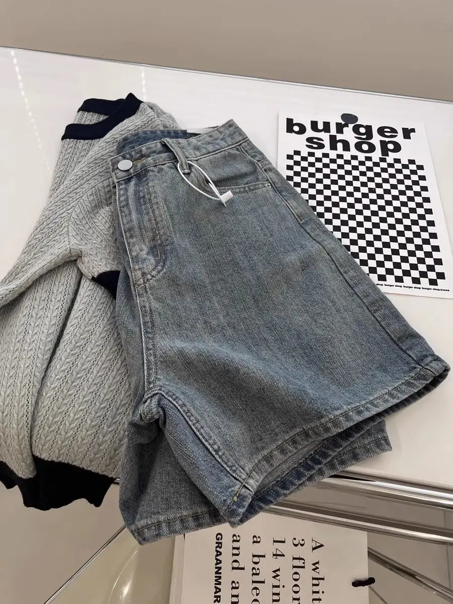 

Женские синие микро-джинсовые шорты с высокой талией, винтажные джинсовые шорты в стиле Харадзюку, Y2K, гяру, ковбойские шорты, одежда 2000-х годов, летняя одежда