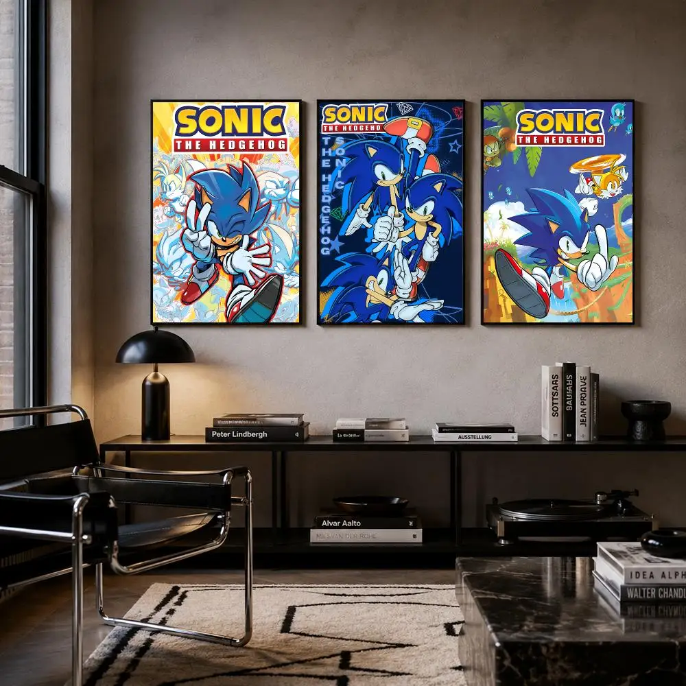 Game Sonic Poster Poster Room Wall Art Decor Waterproof Stickers For Home Bar Bedroom Decoration