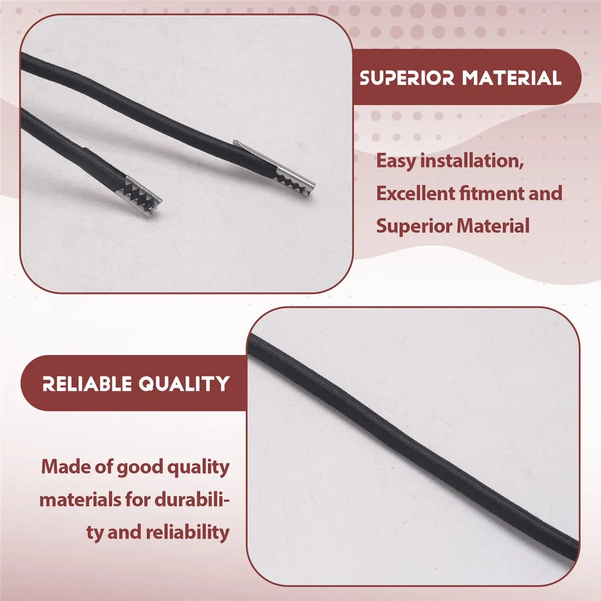 L! DT646^4Pcs Deck Chair Tied Rope Accessories Beef Tendon Drawstring Folding Chair Beach Chair Elastic Rope Elastic Rope