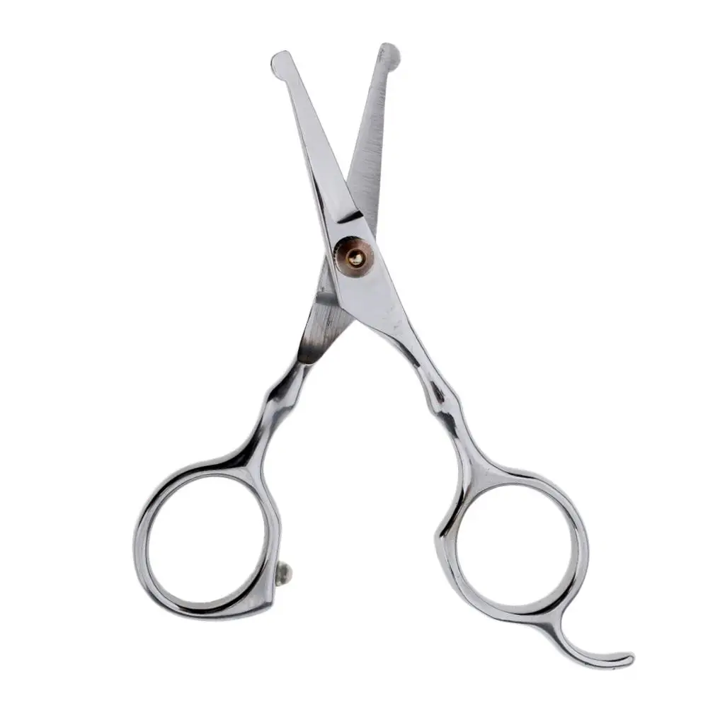 Professional Hair Scissors Stainless Steel Eyebrow and Mustache Scissors Safety Rounded Tip for Facial Grooming