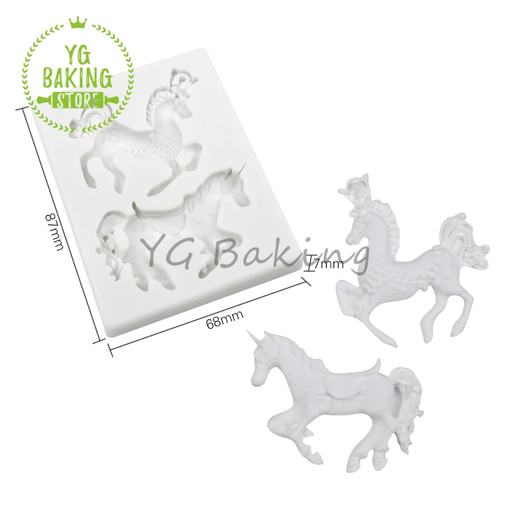 Dorica New Trojan Horse Design Silicone Mold Fondant Cake Decorating Tools Kitchen Accessories Bakeware Pastry Cake Mould