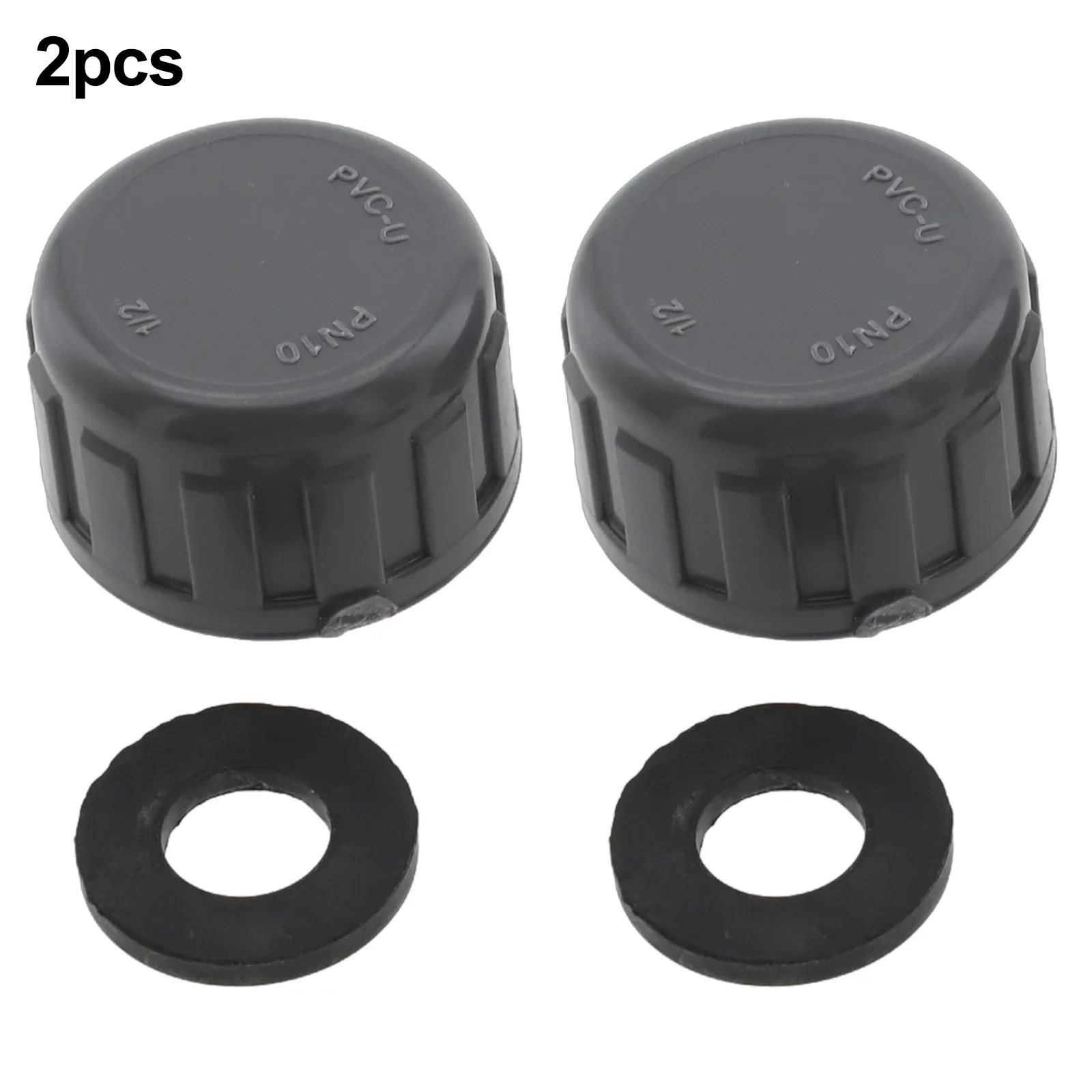2pcs PVC Threaded Cap Round Female Thread Hose Connector With Rubber Seals Kit 20mm/25mm/32mm Pipe Ends Blanking Plug