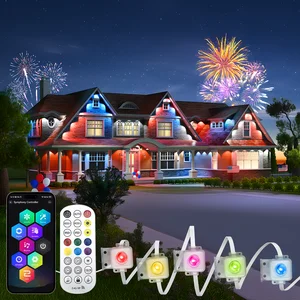 Smart RGBIC EAVES LED -Leuchten, dauerhafte Lichter im Freien, Festival Intermittierende Beleuchtung, Feenseil, Weihnachtsferiendekorationen, 45m 10 Hauptverkäufe lila LED -Reflektor - №5