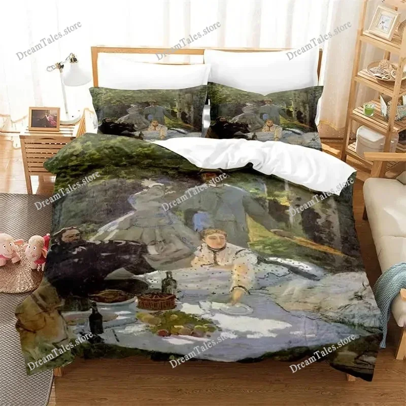 Monet Van Gogh Style Sky Oil Painting Bedding Set Duvet Cover 3d Bedding Fashion Design Decoration King Duvet Cover Set 3
