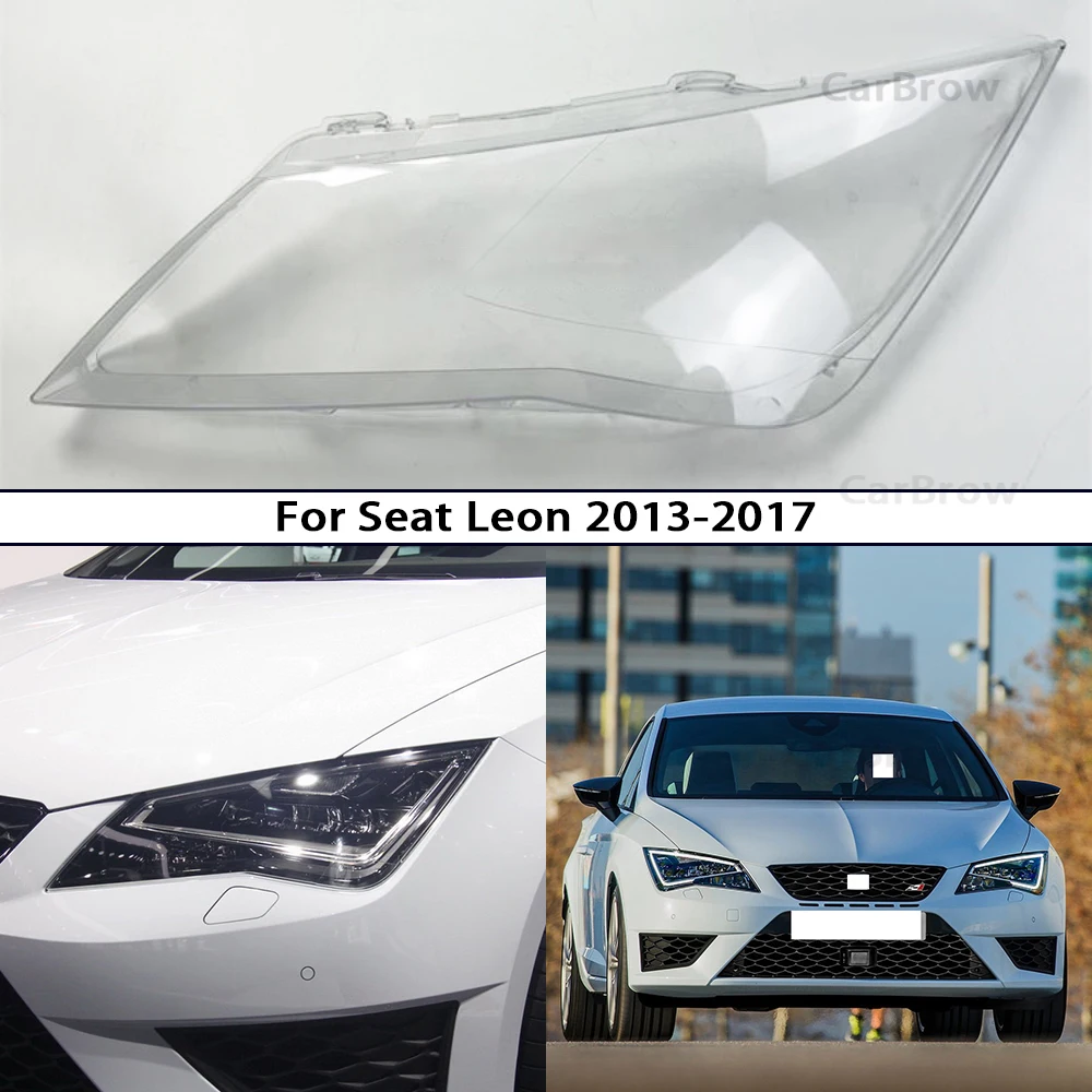 

Корпус передней фары для Seat Leon 2013 2014 2015 2016 2017, прозрачный абажур, маска, крышка фары, линза