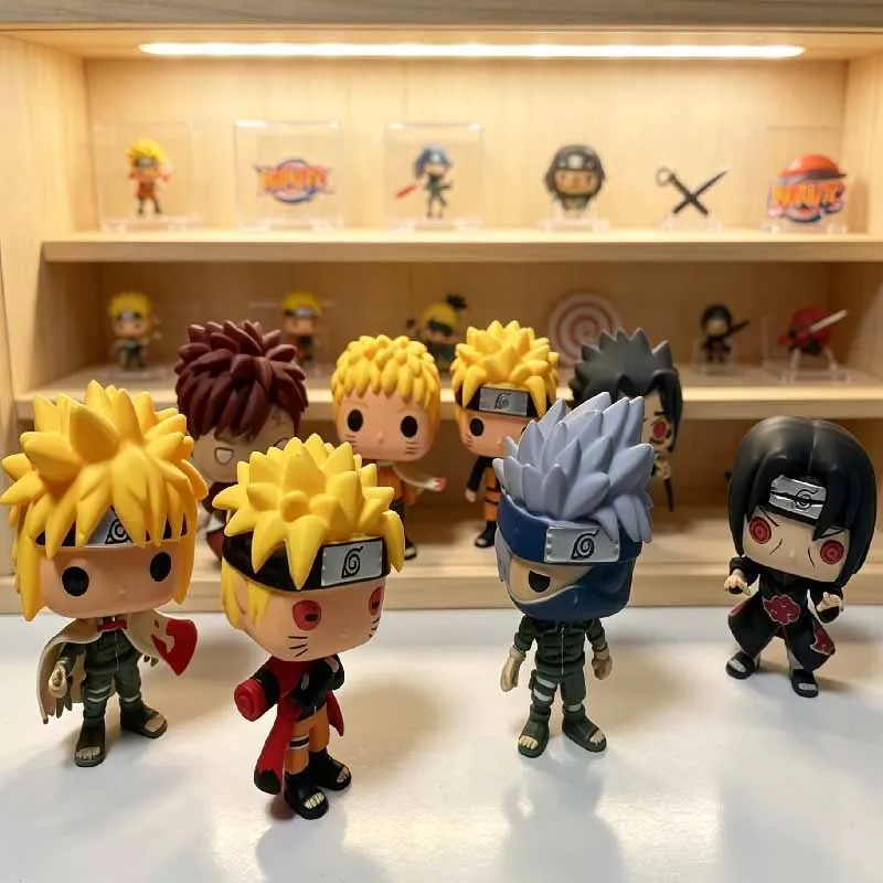 8 verschiedene Anime Naruto Chibi Figuren: Naruto, Sasuke, Kakashi, Madara, Itachi – PVC-Vinyl-Sammelfiguren, Modellspielzeug, Geschenk, Halloween-Spielzeug