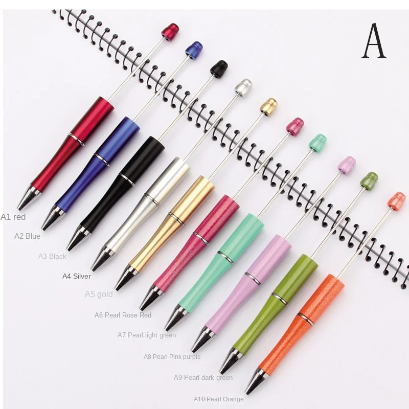 5pcs 50pcs 100pcs  Beading Pen DIY Creative Plastic Bead Pen UV Electroplating Beading Three-color Gradient Bead Pen