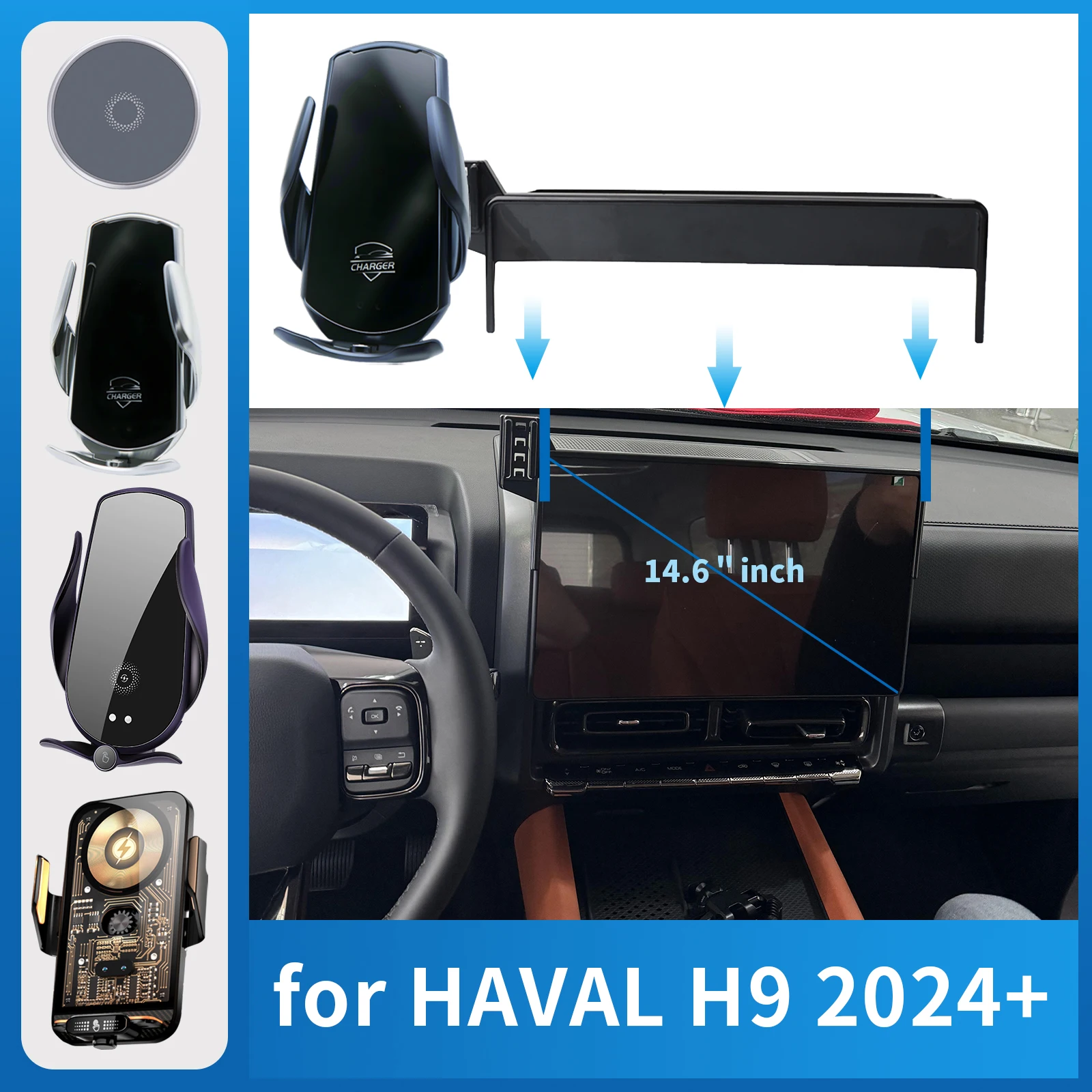 

Car Phone Holder Charging for HAVAL H9 2024 2025 Screen Navigation GPS Bracket Base Accessories
