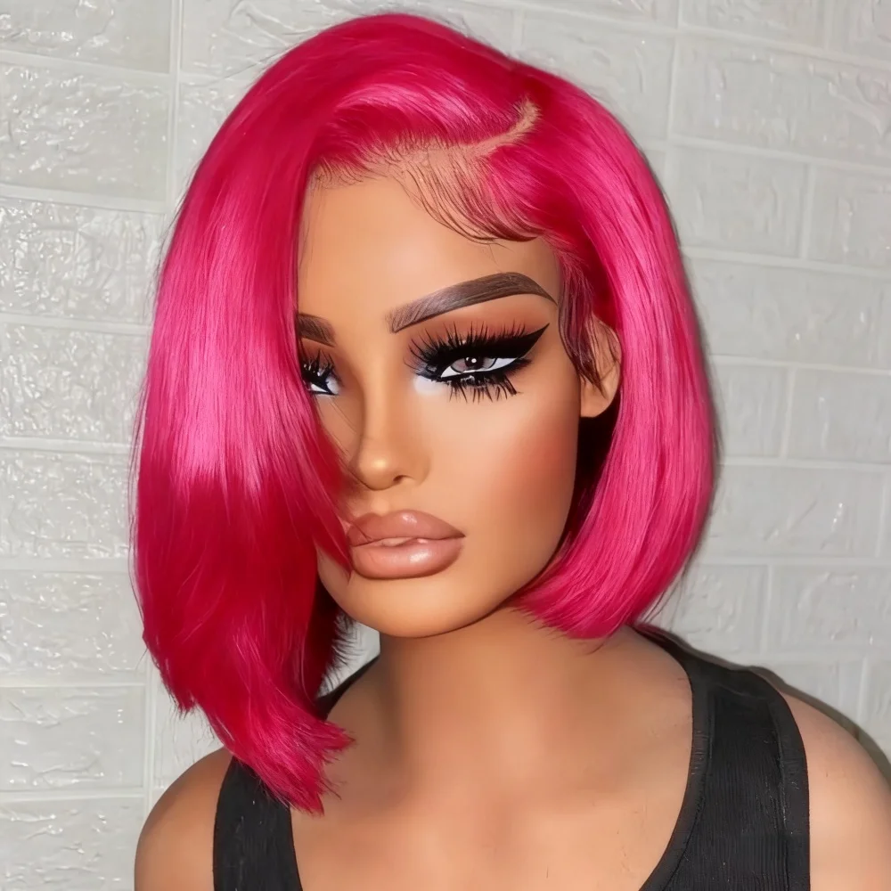 

12-дюймовый прямой парик боб из человеческих волос 13x4, парики спереди, плотность 180%, предварительно выщипанные парики для женщин