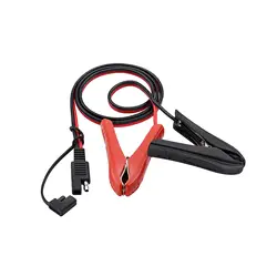 SAE to Alligator Clip Power Cord with Dust Cover Battery Extension Cable Connector Cord for Automobile Tractor Motorbike Boat