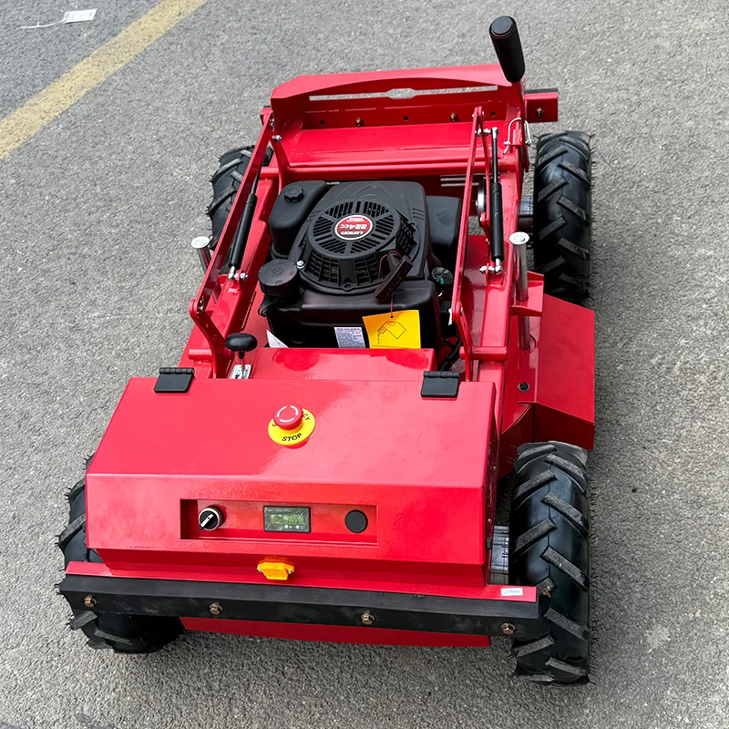 جزازة العشب ذات العجلات المخصصة للتحكم عن بعد 4WD صفر بدوره اللاسلكي القص روبوت أدوات الحدائق الزراعية