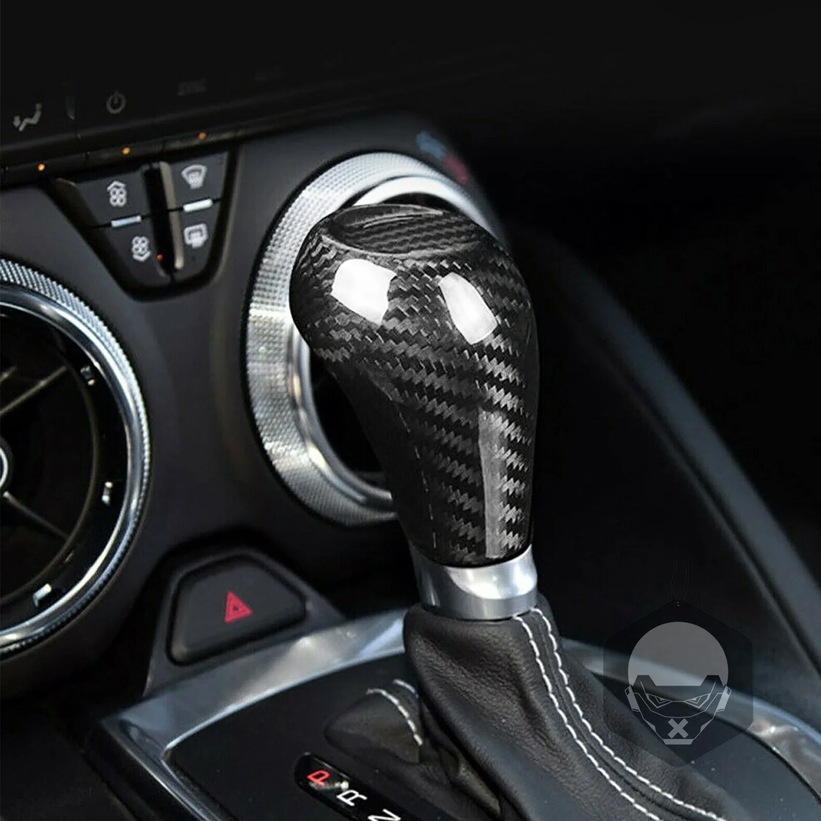 For Chevrolet Camaro 2016 2017 2018 2019 2020 2021 2022 2023 Dry Carbon Fiber Gear Shift Knob Overlay Trim