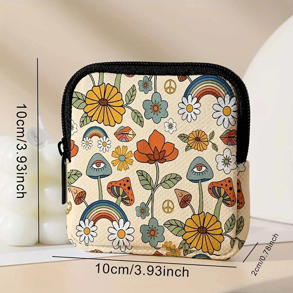 1pc，Ideal Choice for Abstract Pattern Large Capacity Coin Wallets, Digital Printed Coin Wallets, Storage Bags, and Gifts