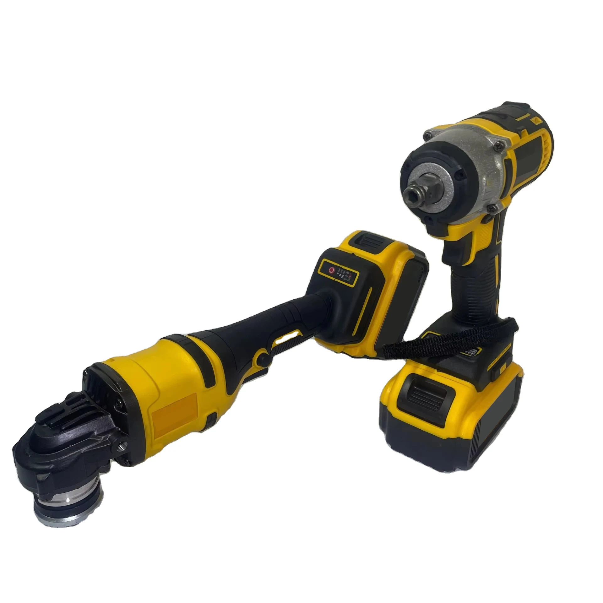 

Portable 2-Piece Power Tool Set Rechargeable Battery Cordless Electric Impact Wrench Brushless Angle Grinder Combination Kits