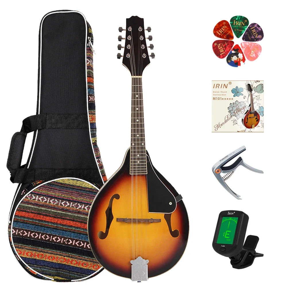 

8 Strings Mandolin Basswood Body Acoustic Mandolin Guitar A Style Mandolin With Bag Capo Picks Tuner Guitar Parts & Accessories