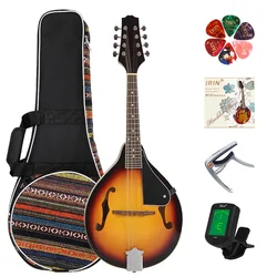 8 Strings Mandolin Basswood Body Acoustic Mandolin Guitar A Style Mandolin With Bag Capo Picks Tuner Guitar Parts & Accessories