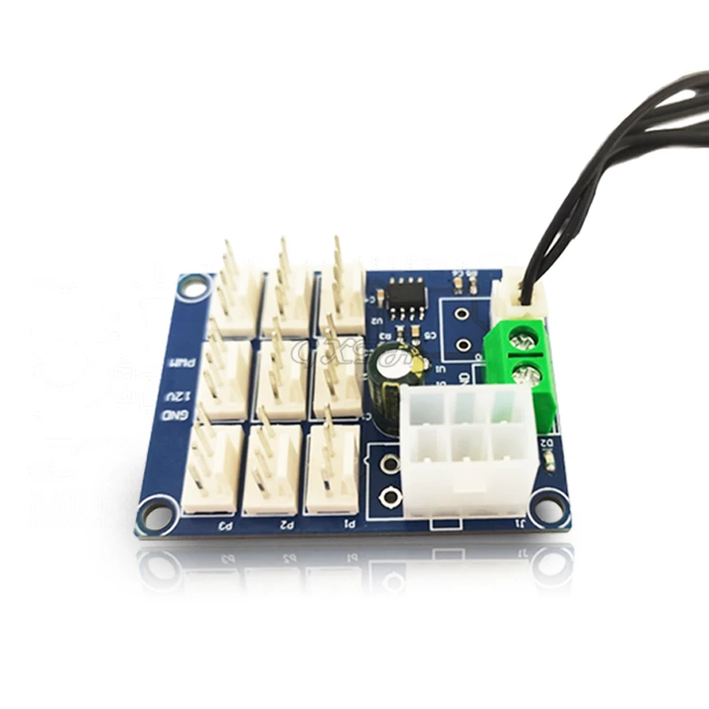 Scheda di controllo della ventola PWM a 9 canali regolatore di velocità di controllo della temperatura NTC regolatore di velocità multidirezionale della ventola della cassa del Computer 12V