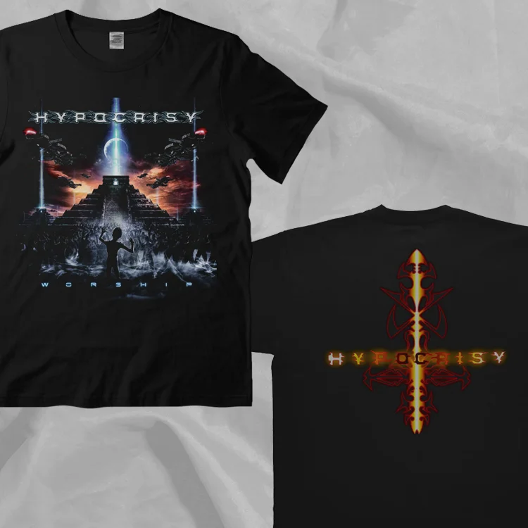 HYPOCRISY Band Worship Black Retro Double Sided T-Shirt