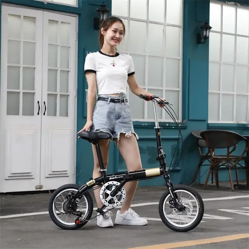 14-inch Folding Bicycle Ultralight Bicycle Single Speed Variable Speed Bikes Men Women Commuter Bike Outdoor Sports Cyclin