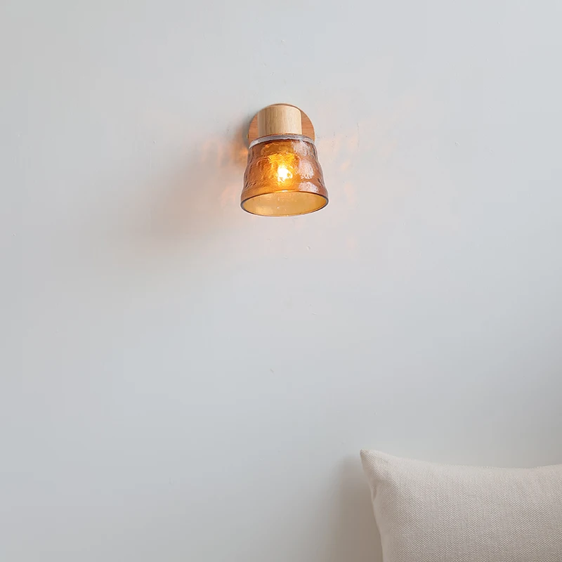 IWHD العنبر الزجاج وحدة إضاءة LED جداريّة مصابيح درج غرفة المعيشة أريكة الديكور الداخلية بسيطة مرآة لوضع مساحيق التجميل الجدار ضوء الشمعدان لامبارا باريد #5