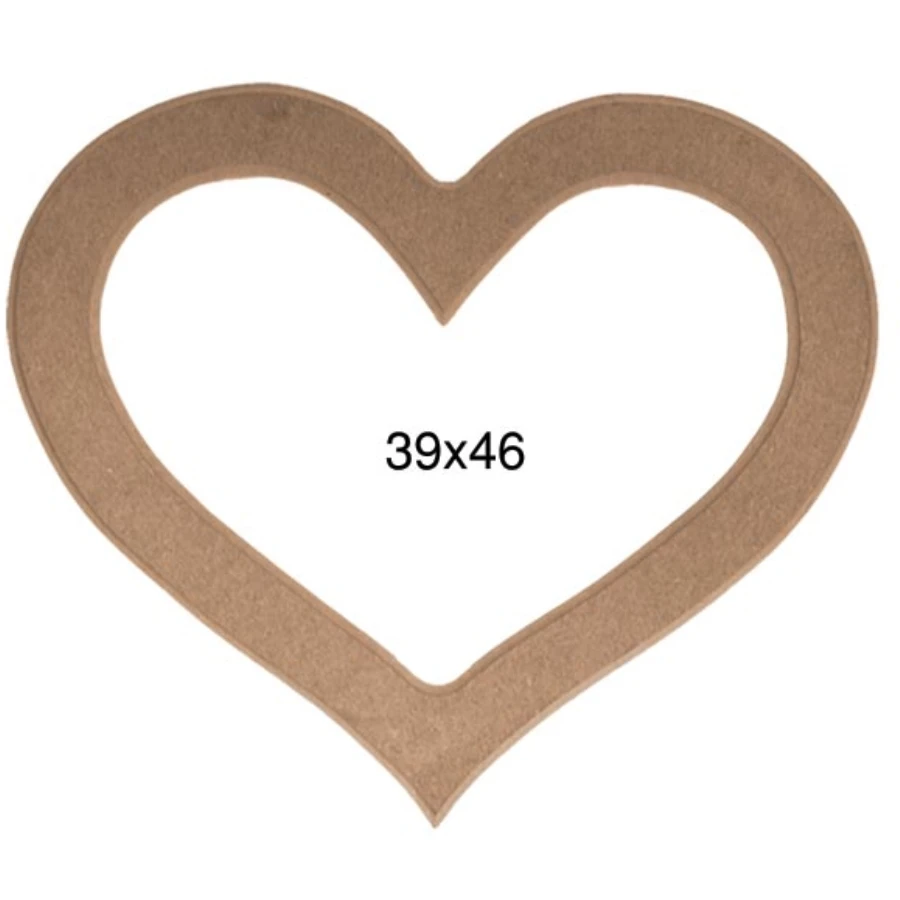 AY141 Heart Mirror Frame, Raw Wood Mdf Frame