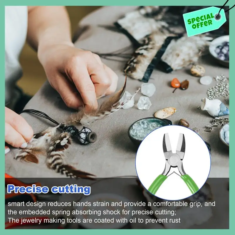 

Sturdy 8 Pieces Jewelry Making Pliers Tool Kit, Needle Nose Pliers, Round Nose Pliers, Nylon Jaw Pliers For Jewelry DIY