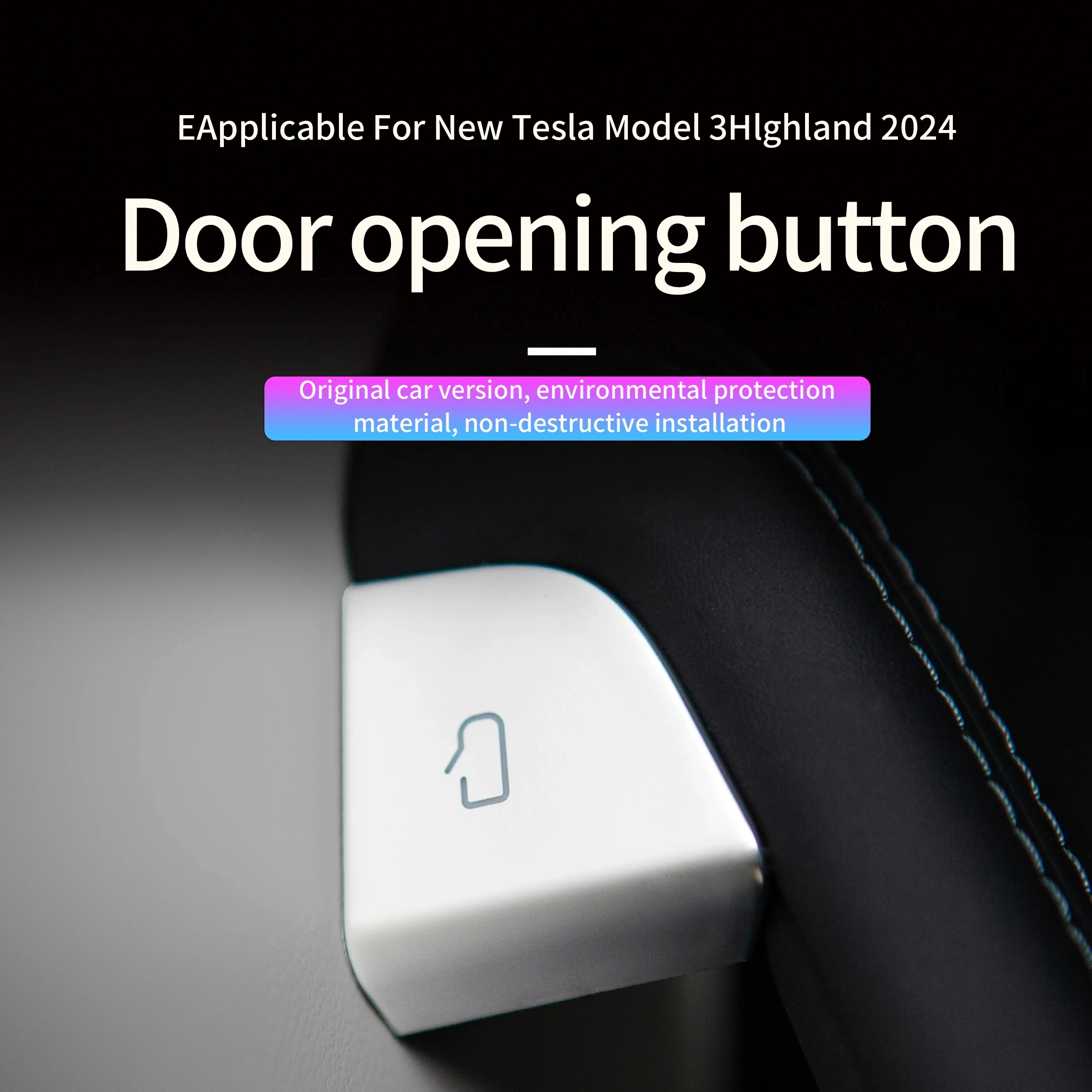 4 pezzi adesivi per pulsanti porta aperta auto per Tesla Model 3 Highland 2024 copertura maniglia porta aperta protezione rivestimento accessori