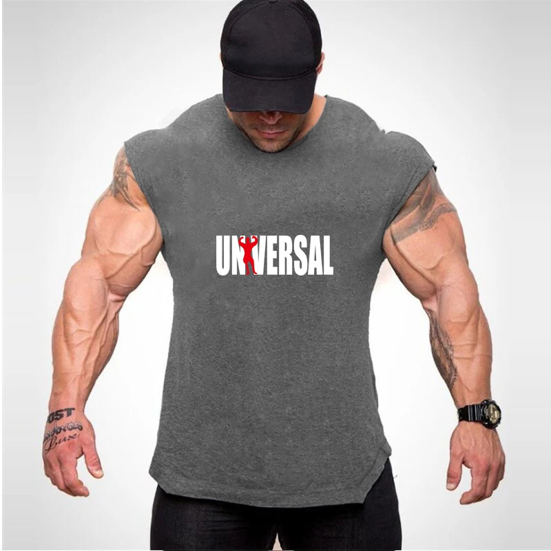 Unversal Brand Clothing Men Gym Tank Tops Summer Cotton Slim Fit shirts Men Bodybuilding Sleeveless Undershirt Fitness tops tees