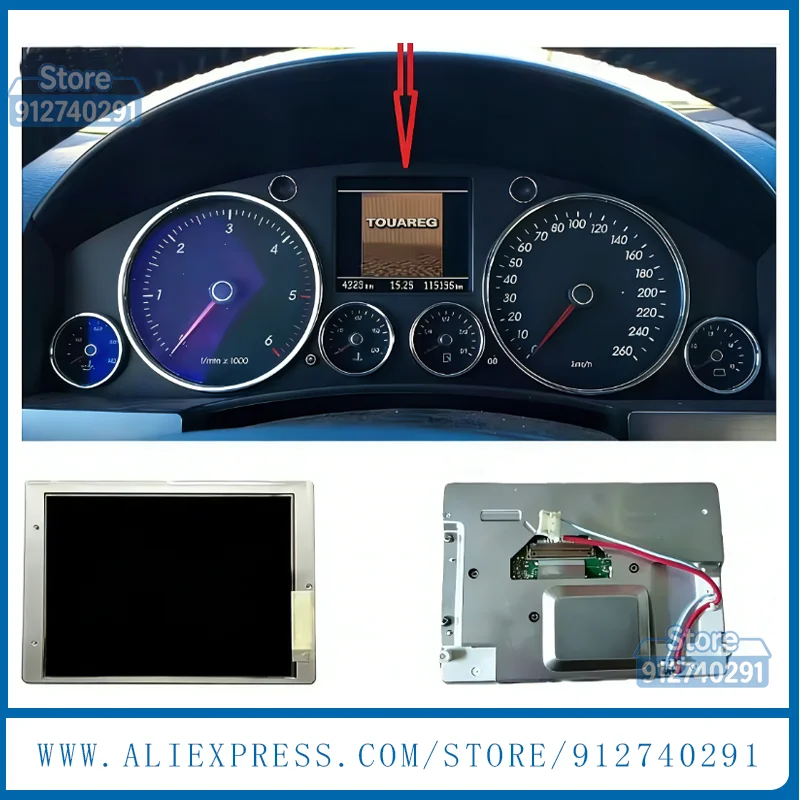 Original 5 inch LCD Display Screen Panel For  VolkswagenTouareg SUV I (7LA/7L6) 2002-2013 Instrument Cluster Screen Replacement