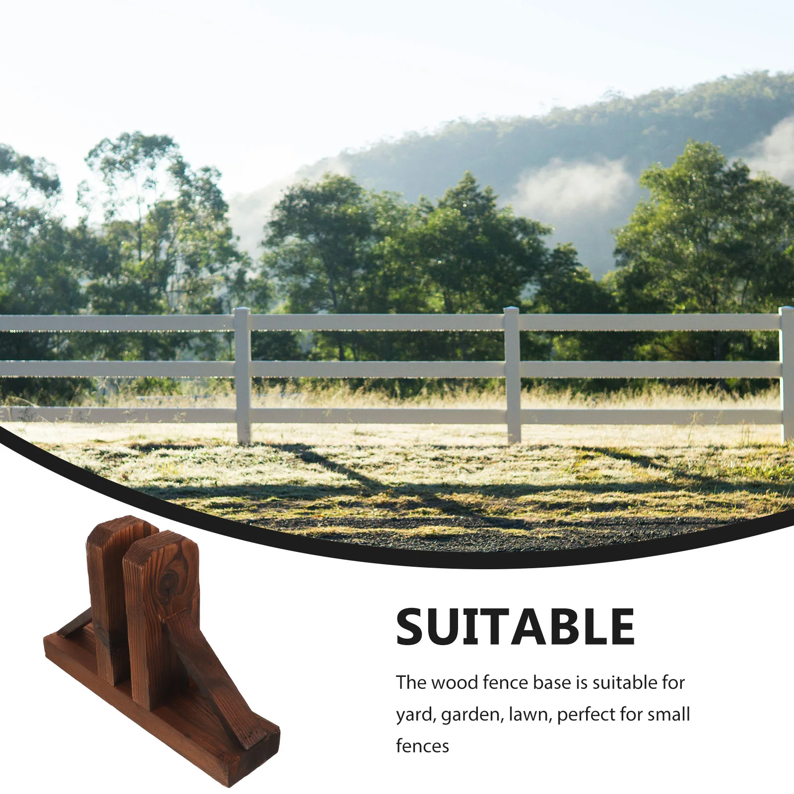 

Wood Fence Base Kit Privacy Holder Small Fence Border Practical Part Garden Supplies Accessories Yard Lattice Gate Decorative