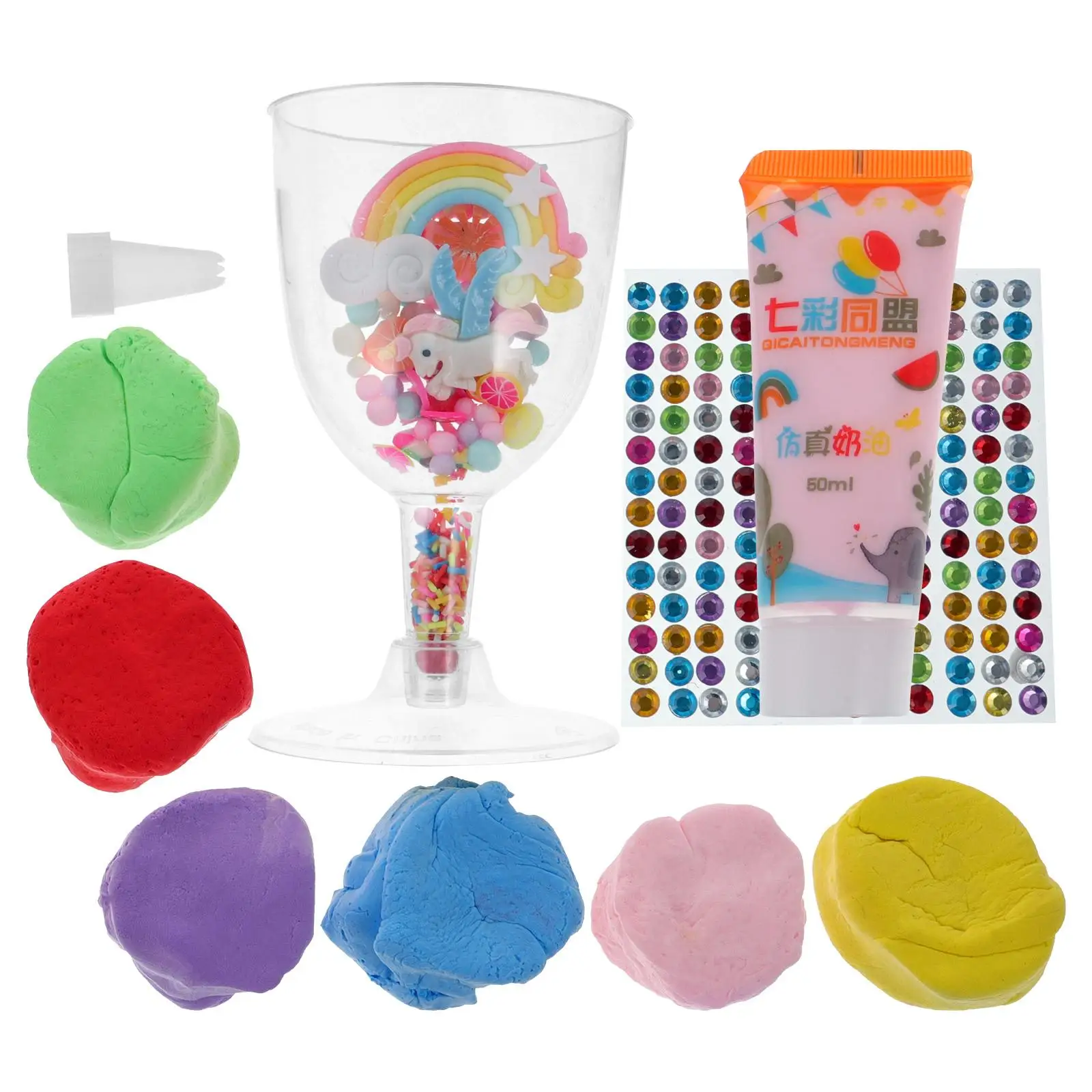 Modeling Clay Material Pack Kids DIY Cream Dessert Ice Cream Cup Crafts Safe Material Stable Performance Creative Imagination