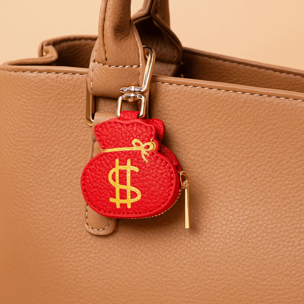 

Change Bag Cute Panda Keychain Coin Bag Keychain Earphone Bag Purse Zipper Money Bag Keychain Women