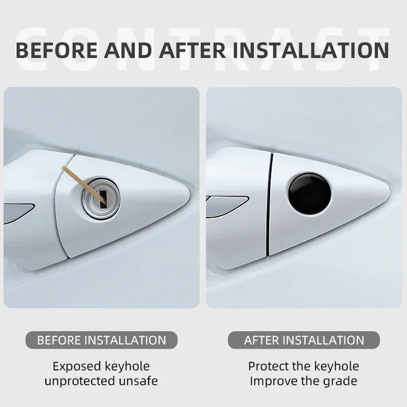 4Pcs Car Door Keyhole Sticker Auto Lock Decoration Protection Decal for BMW E46 E85 E60 F10 E39 F30 E36 F20 E87 E90 E70 X3 X5