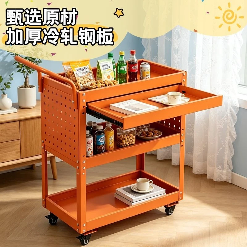 Side Cart with Movable Living Room Sofa Cabinet Cat Snacks Storage Rack Coffee Studio Tool Cart Kitchen Islands and Trolleys