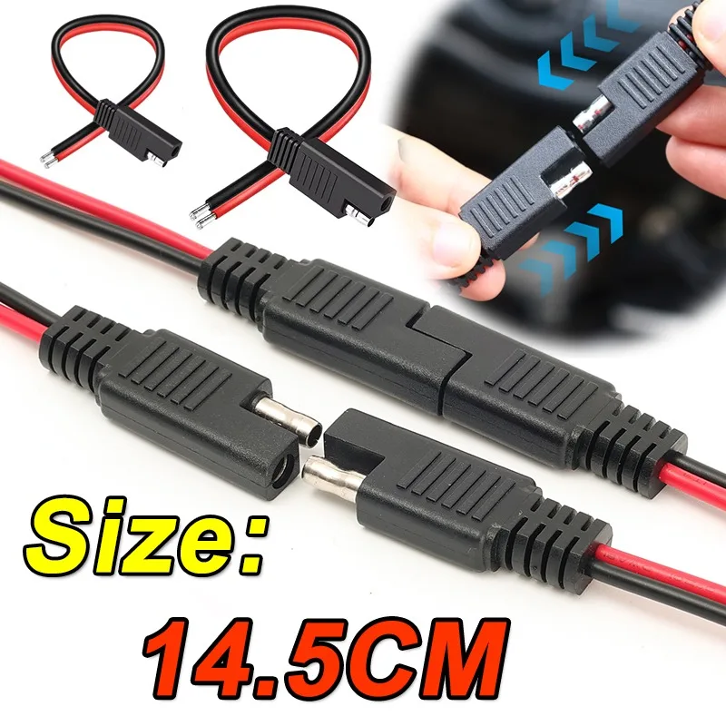 High-quality SAE Female and Male Power Extension Plug Cables for Solar Cell Quick Disconnect Wiring Harnesses Copper Connectors
