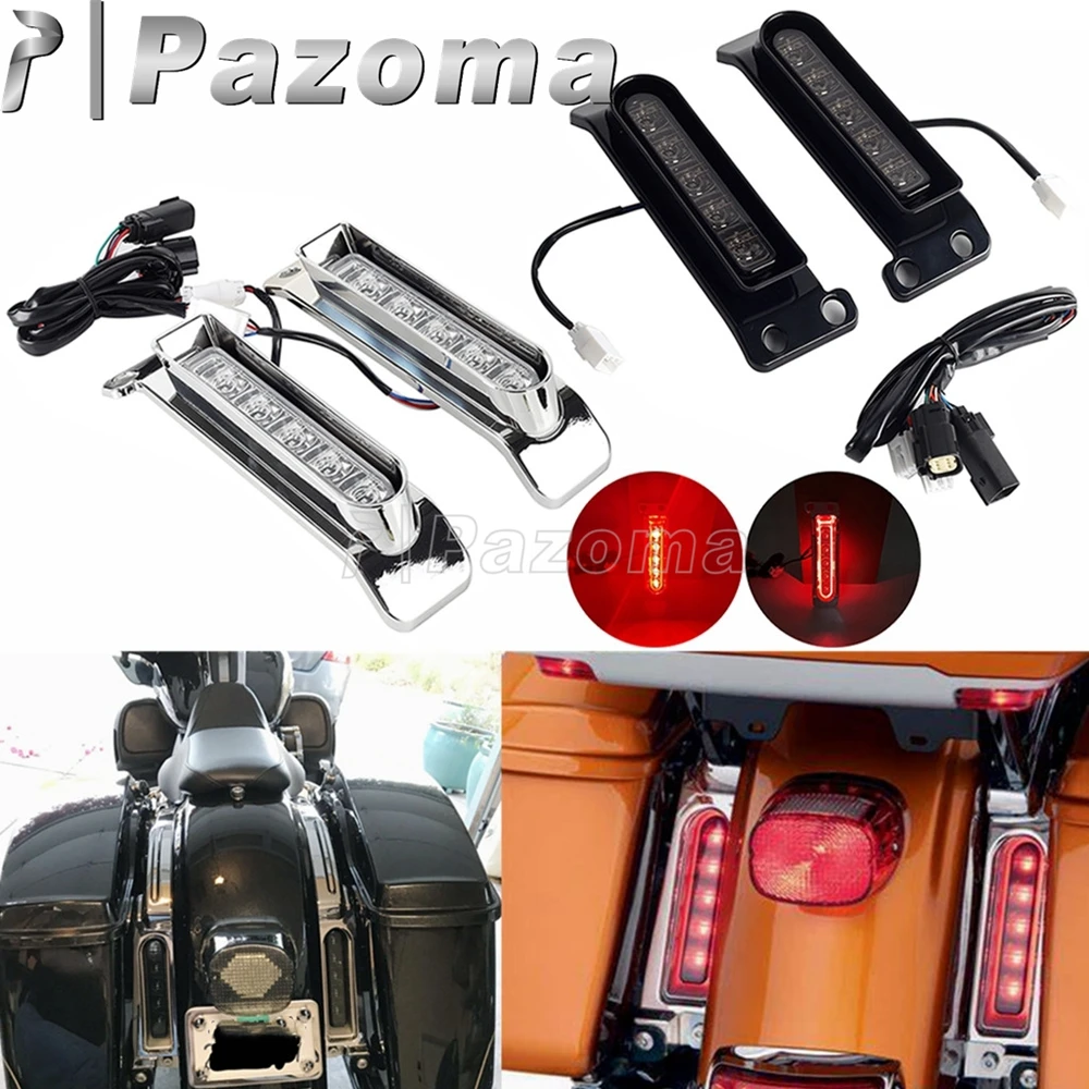 Luces de puntal de guardabarros trasero, alforja lateral LED, relleno de soporte para Harley Touring FLHR FLHTCU FLHTCUL FLHTK FLHTKL FLTRU 2014-2022