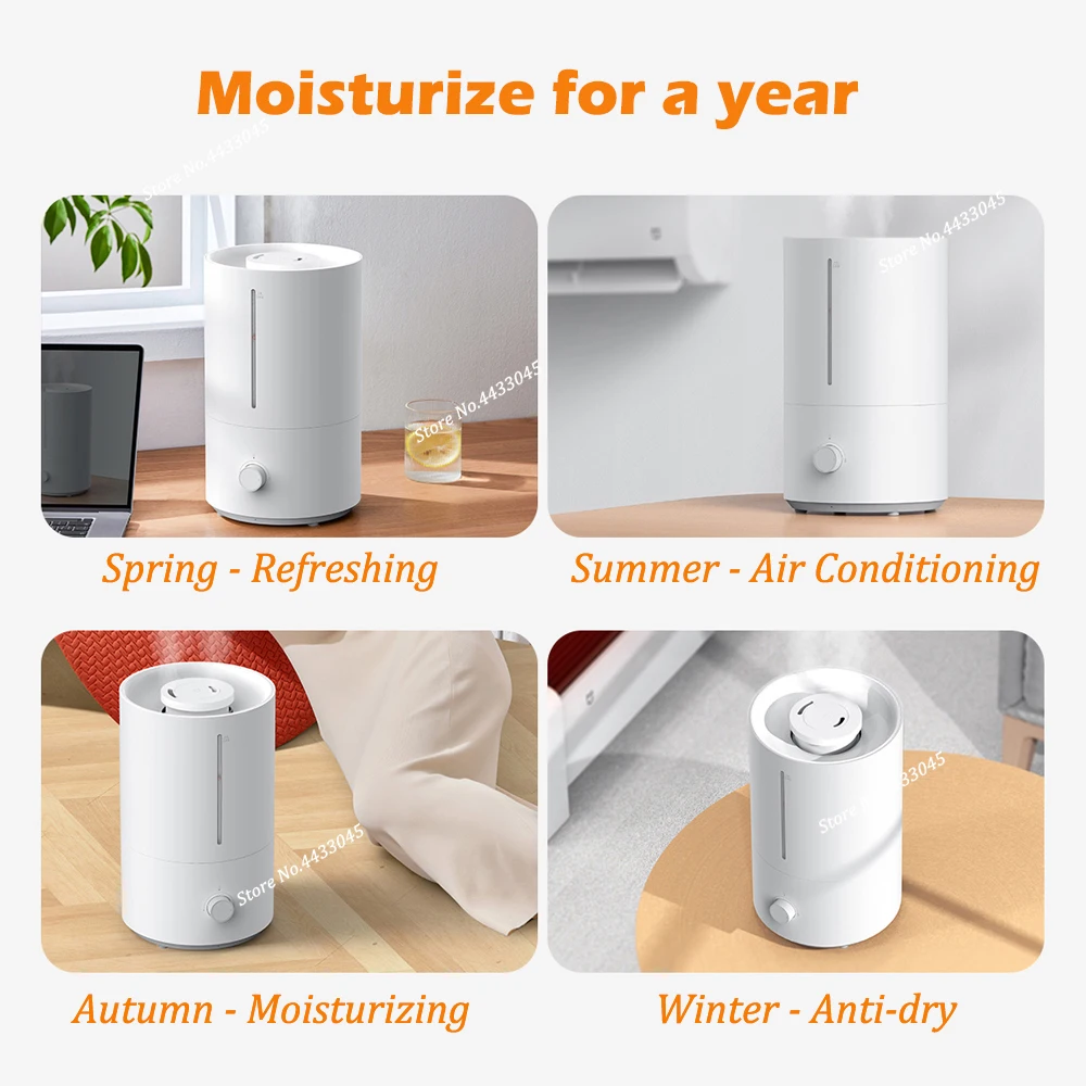2022 New Xiaomi Mijia Humidifier 2 4L Water Tank air humidifiers XIAOMI Humidifier Mute For Office Home Bedroom Humidification