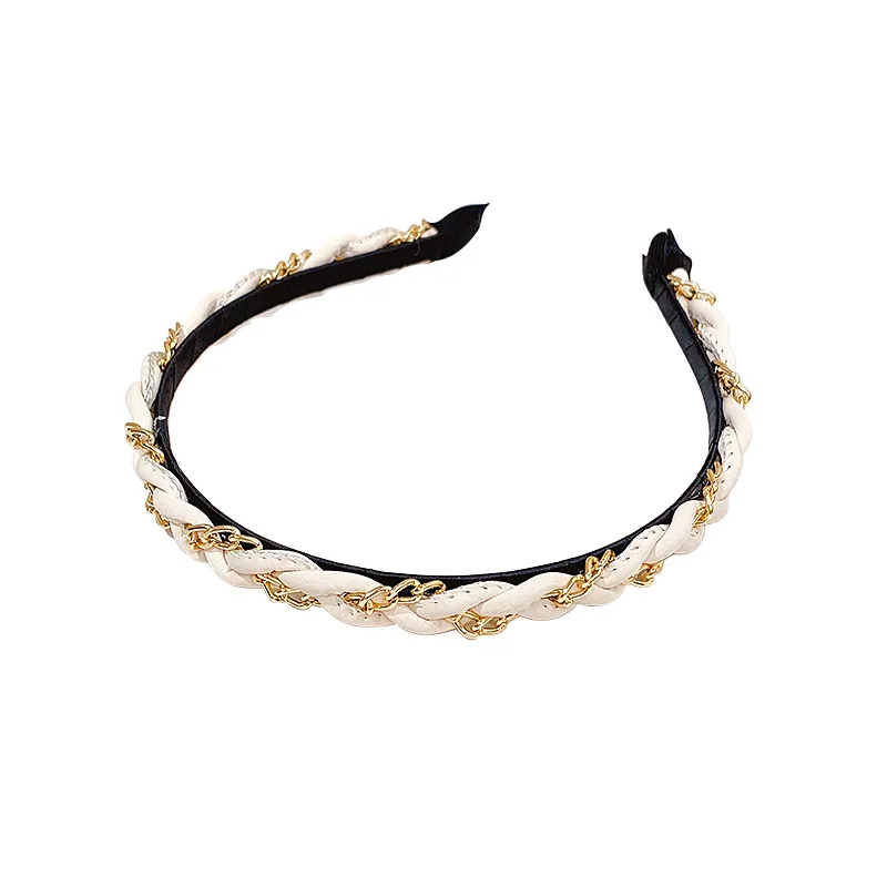 Nowe damskie łańcuszki Twined wykwintne opaski do włosów Lady Temperament cienka krawędź obręcz do włosów ozdabiają opaską modne akcesoria do włosów — zdjęcie 2