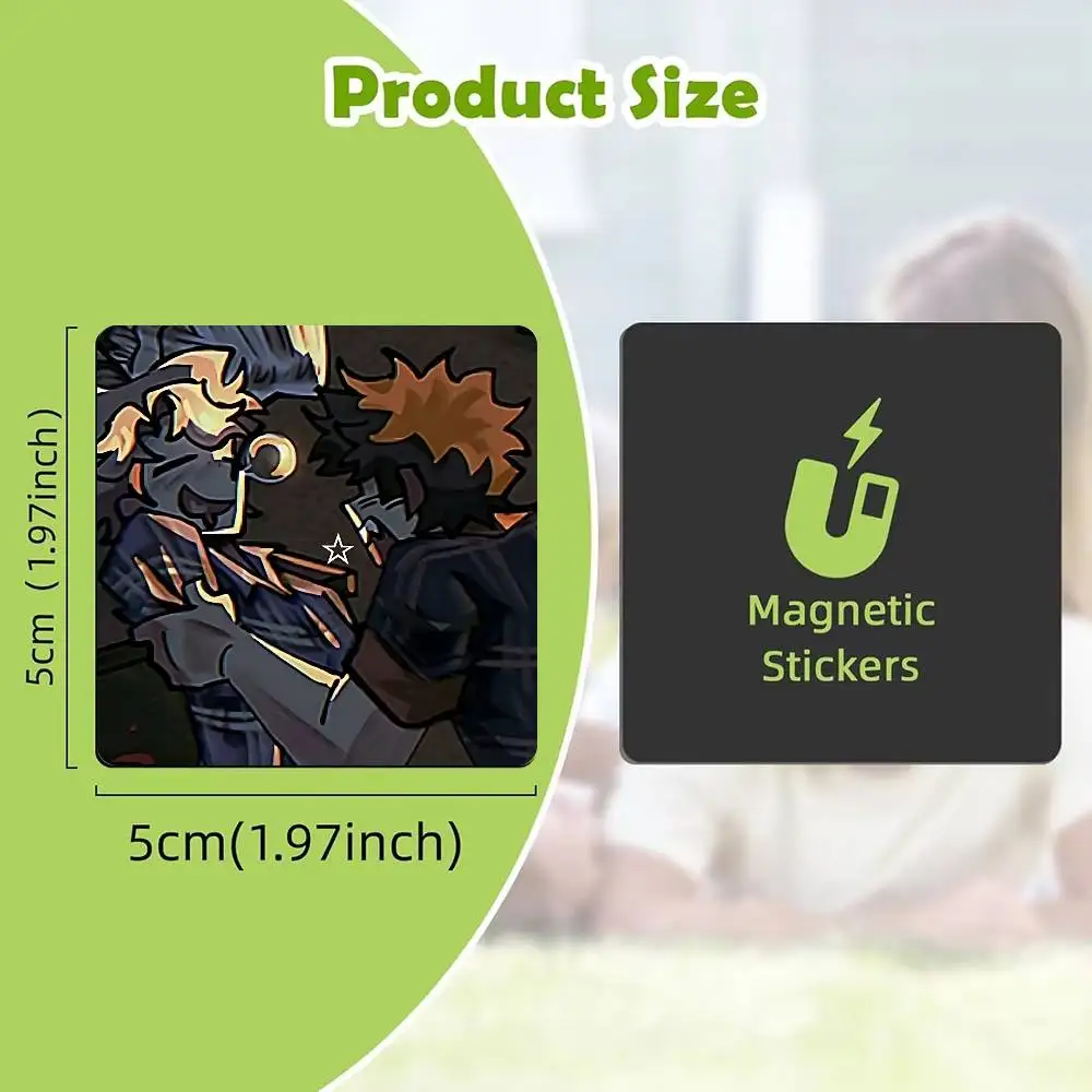 FOR Cold Front Augustine and Winnie Black Square Plastic Fridge Magnet for Magnetic Sticker No Trace Durable Smooth Textured