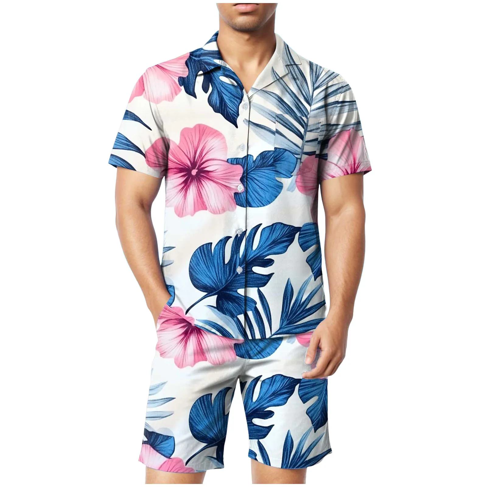 

Suit Tuxedo Men's Hawaii Short Sleeved Shirt And Shorts Two Piece Suit Rain Suits for Men