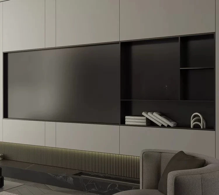 Stainless steel finished TV niche embedded bathroom rack storage cabinet customization